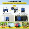 Collapsible Wagon Cart Blue, Foldable Wagon Cart Removable Canopy 600D Oxford Cloth