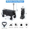 Wagons Cart Heavy-Duty Folding PRO, 265 lbs Collapsible Carts with Wheels, Large Capacity, Outdoor Camping Garden Carts Beach Cart with Universal Whee