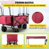 Extra Large Collapsible Garden Cart with Removable Canopy, Folding Wagon Utility Carts with Wheels and Rear Storage, Wagon Cart for Garden, Camp