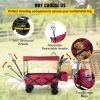 Extra Large Collapsible Garden Cart with Removable Canopy, Folding Wagon Utility Carts with Wheels and Rear Storage, Wagon Cart for Garden, Camp
